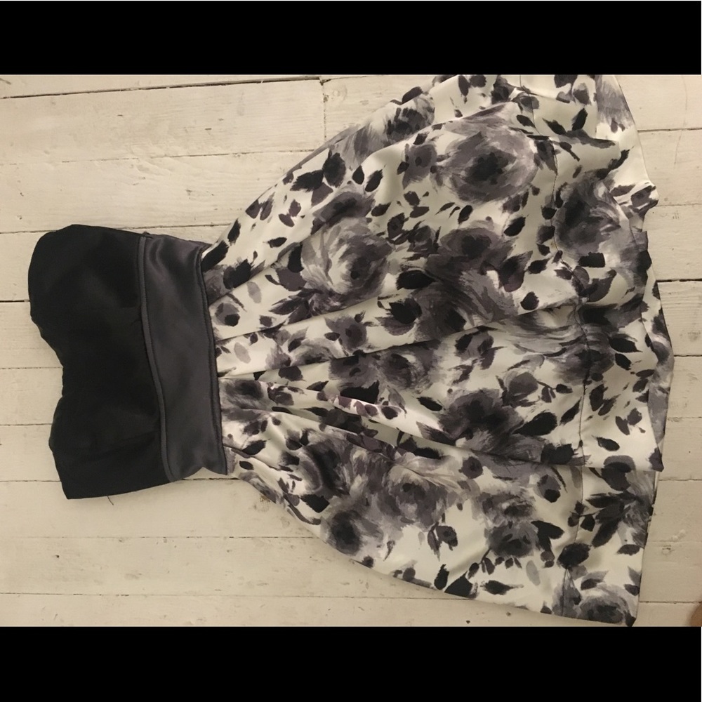 black floral tie dress